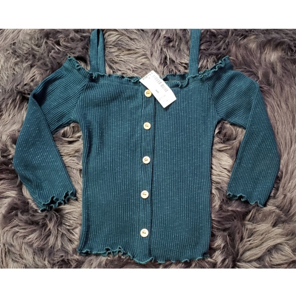 Cold Shoulder Teal Blouse.